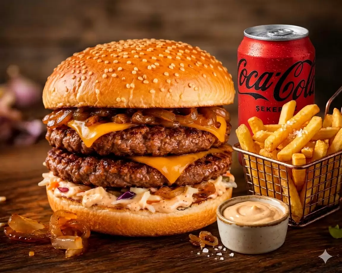 Dorf Double Cheese Burger Menü